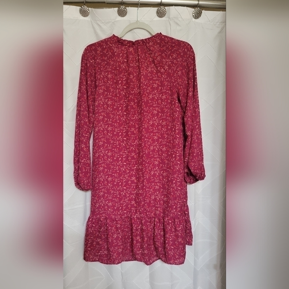 Old Navy Dress Swing S Pink Mini Floral Print Long Sleeve - Picture 6 of 6